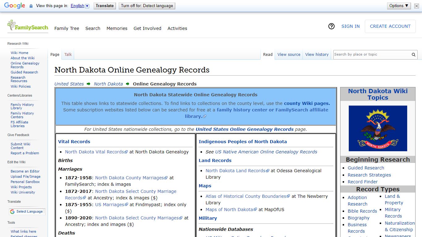 North Dakota Online Genealogy Records • FamilySearch